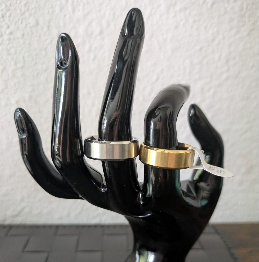 Men's Stainless Steel Wedding Bands - Gold OR Silver Size 10 - $24/each (New)